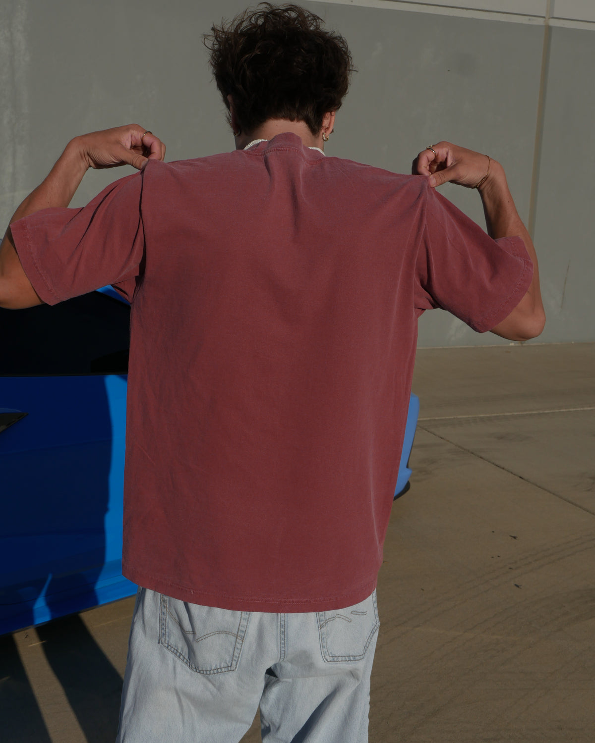 Spine washed tee